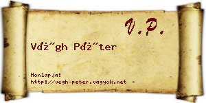 Végh Péter névjegykártya