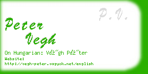 peter vegh business card